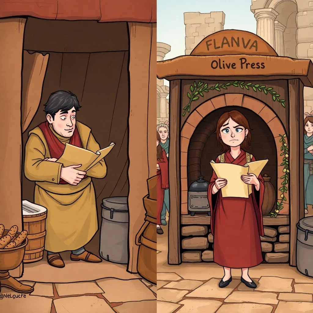 Forum street reactions: the cautious sandal merchant and optimistic baker