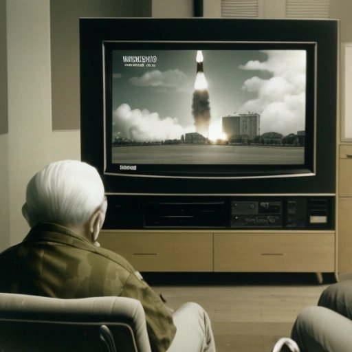 Nostalgic citizens watching old missile footage