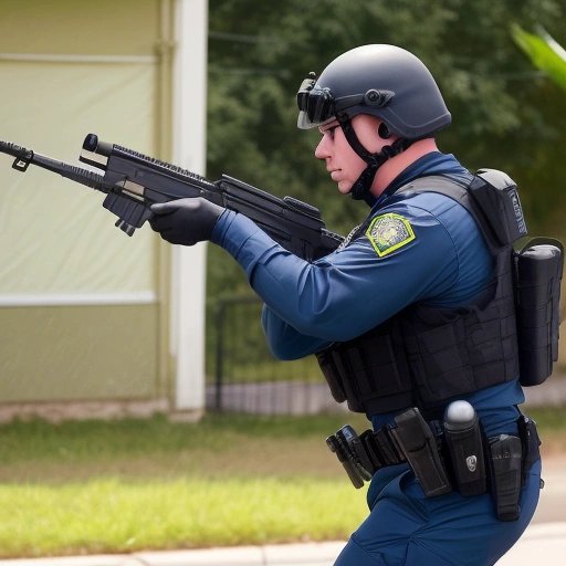 SWAT team with toy guns