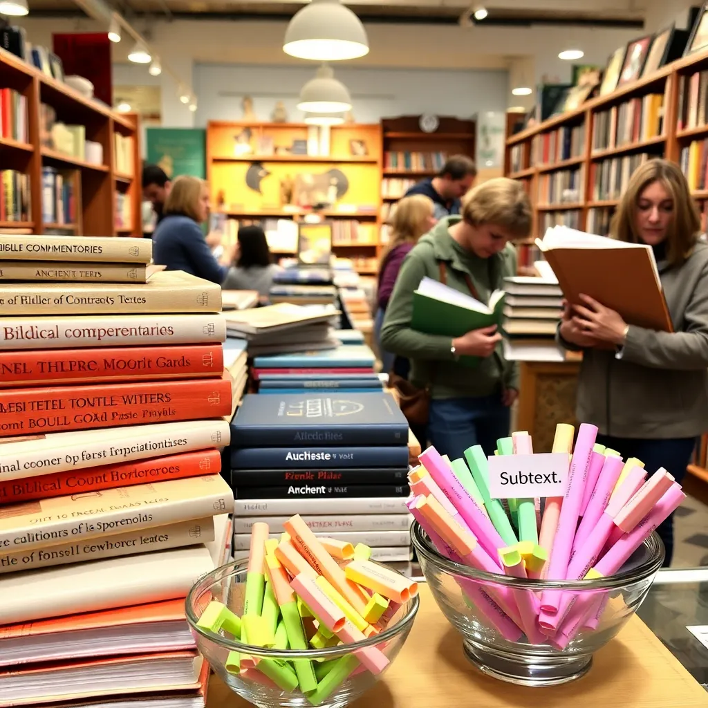 Bookstore surge: ancient texts + pastel “Subtext” highlighters