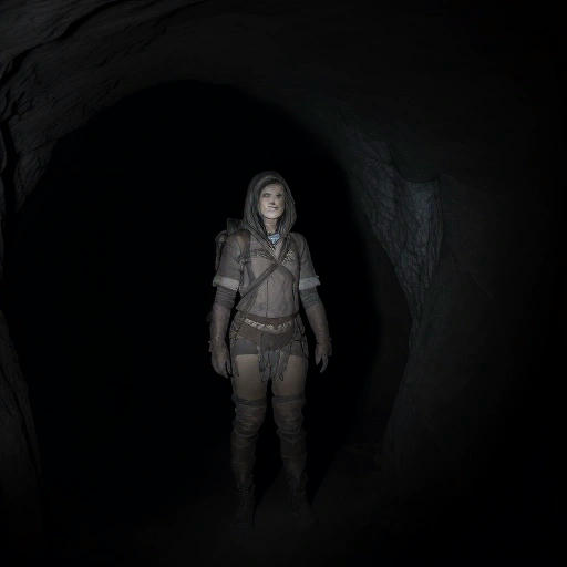 A person venturing into a dark cave