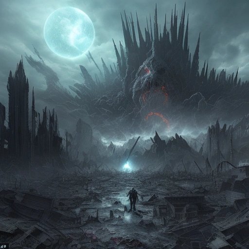 Chaos and destruction with Zalgo in the background