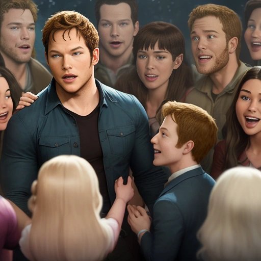 Chris Pratt with fans