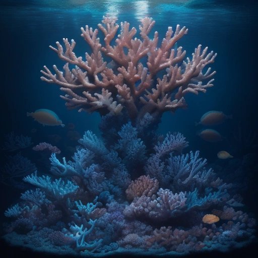 Bioluminescent coral reef