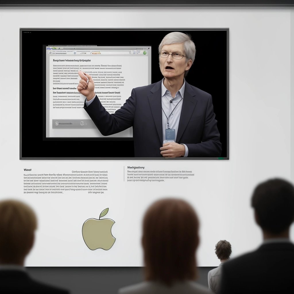 Apple executive presenting 'Revolutionary Volume Buttons'