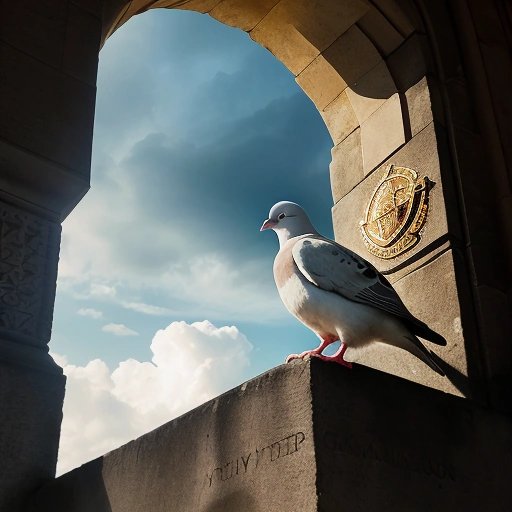 Pigeon reading a Freemason Manuscript
