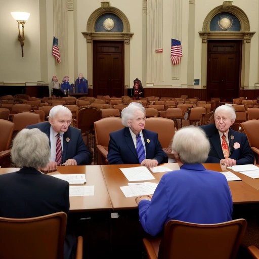 Seniors participating in a mock congressional hearing