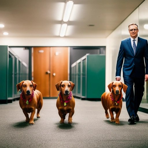 Dachshunds infiltrating a government facility
