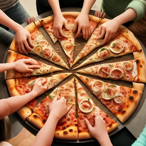 Friends sharing a salmiak pizza
