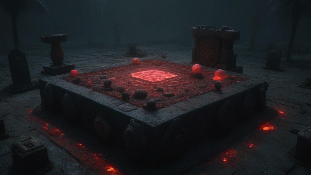 Stone altar with glowing symbols