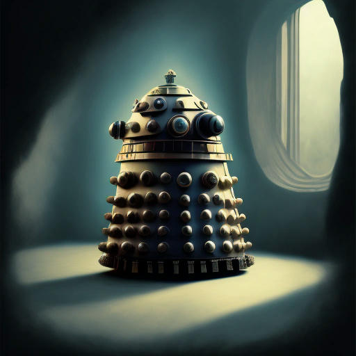 A Dalek contemplating its role in the universe.