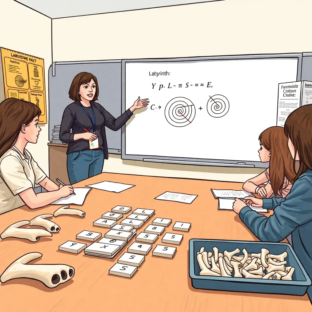 Numeromancy class: solving equations by arranging bones into pleasing patterns