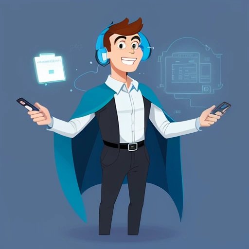IT professional resembling their cartoon character