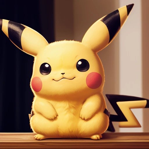 Mischievous Pikachu with a sly smile