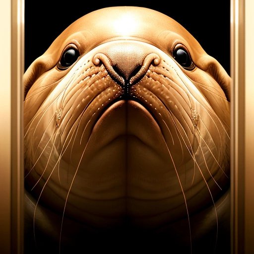 Walrus smiling in the washroom stall