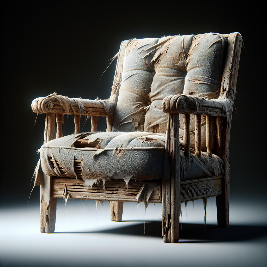 Victor’s worn-out chair from spending countless hours before the computer.