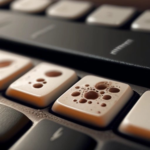Coffee stain pattern on keyboard