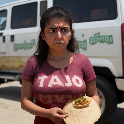 Devastated woman with a taco