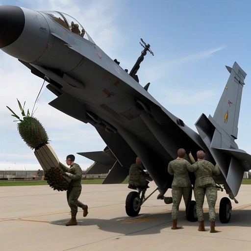 Russian Air Force loading pizza missiles