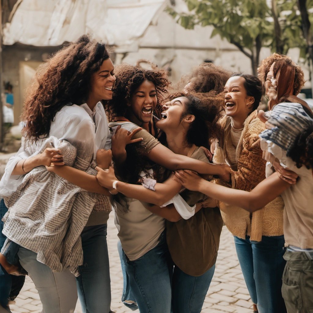 People spreading joy through laughter