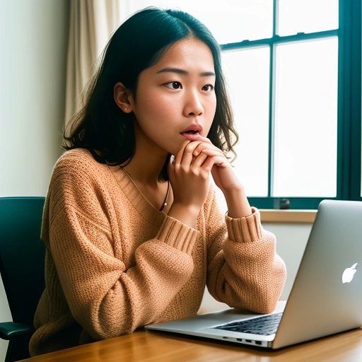 Shocked woman with laptop