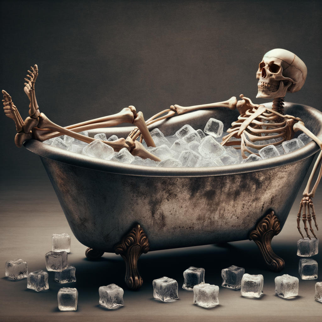 Skeleton enjoying a bone-chilling dip