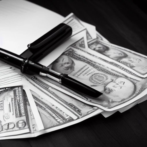 Legal document being signed with cash in the foregroud
