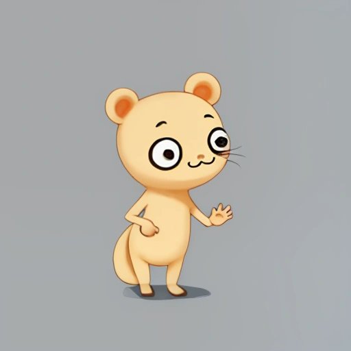 Cartoon character made of number 2