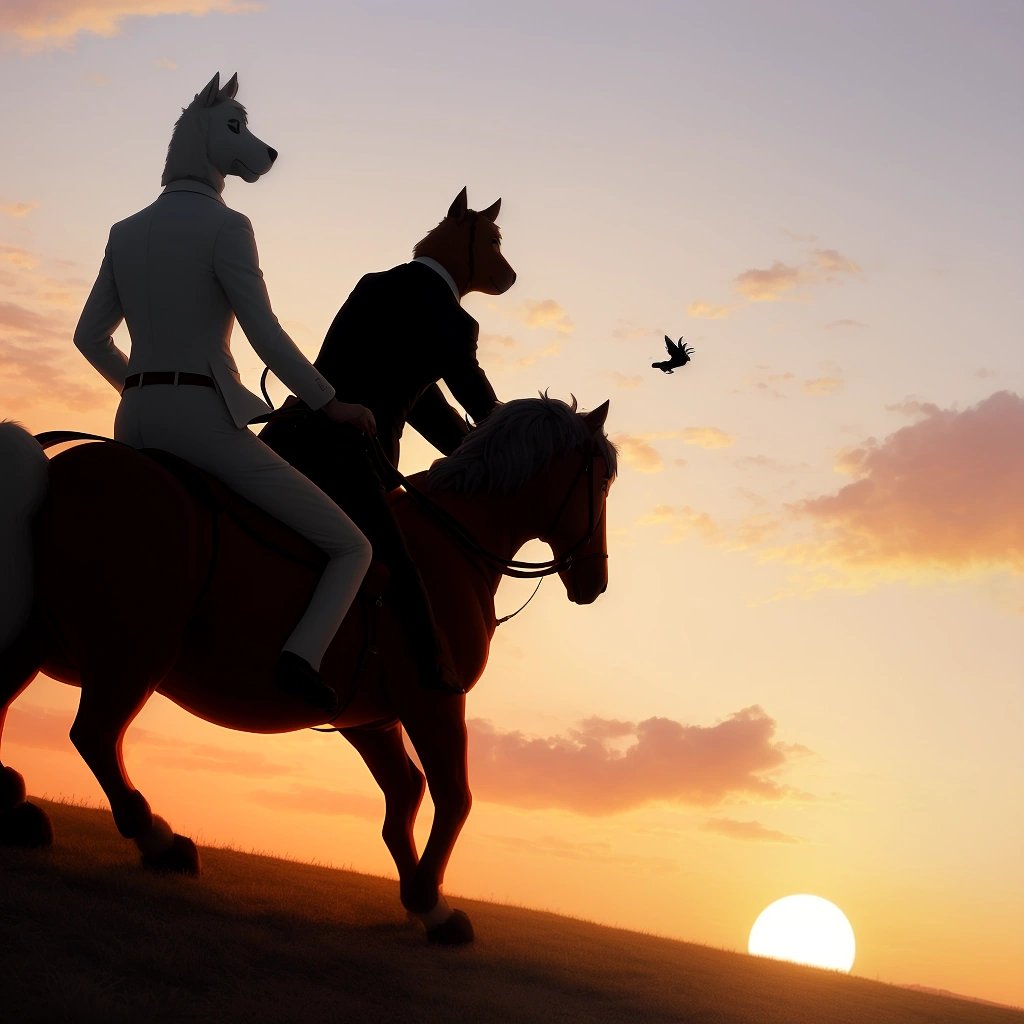 Furry president and Mr. Ed riding off into sunset