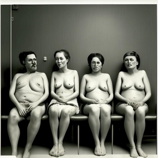 Patients in a waiting room, ready for topless dentistry