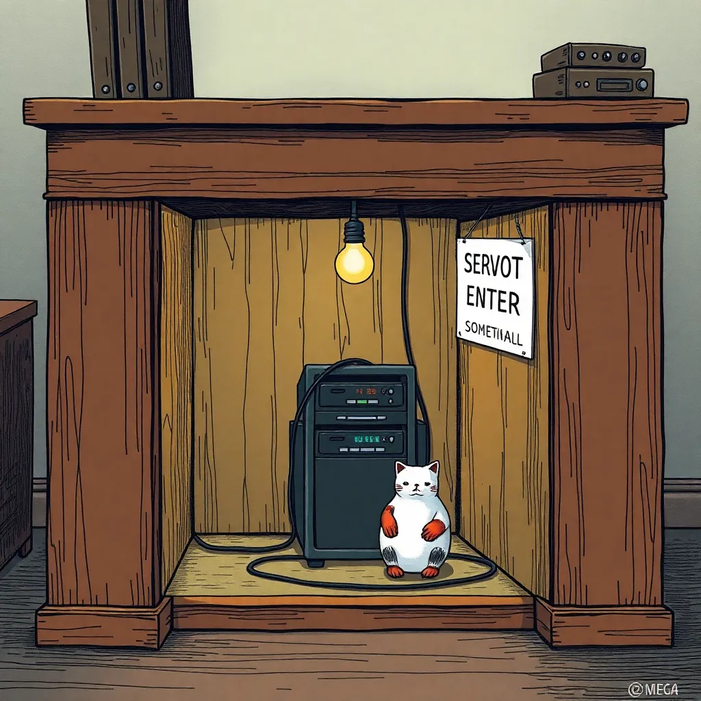 “Decentralised in spirit” server room under a desk that used to be a mantel