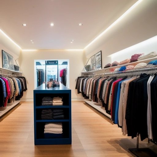 Empty clothes racks in a fashion store