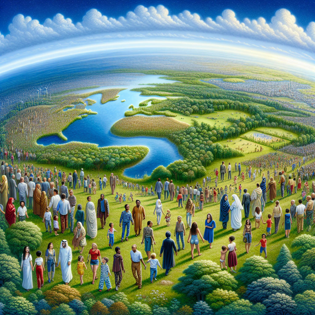 An artist's depiction of the tranquil world saved from WWIII.