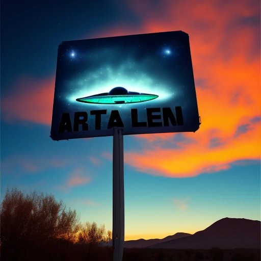 Area 51 sign with UFO