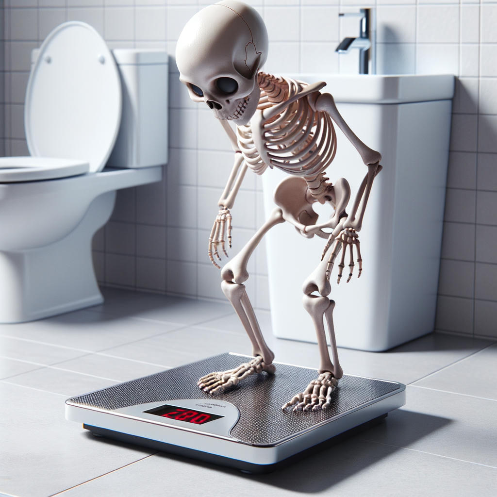 Skeleton on a weightless scale