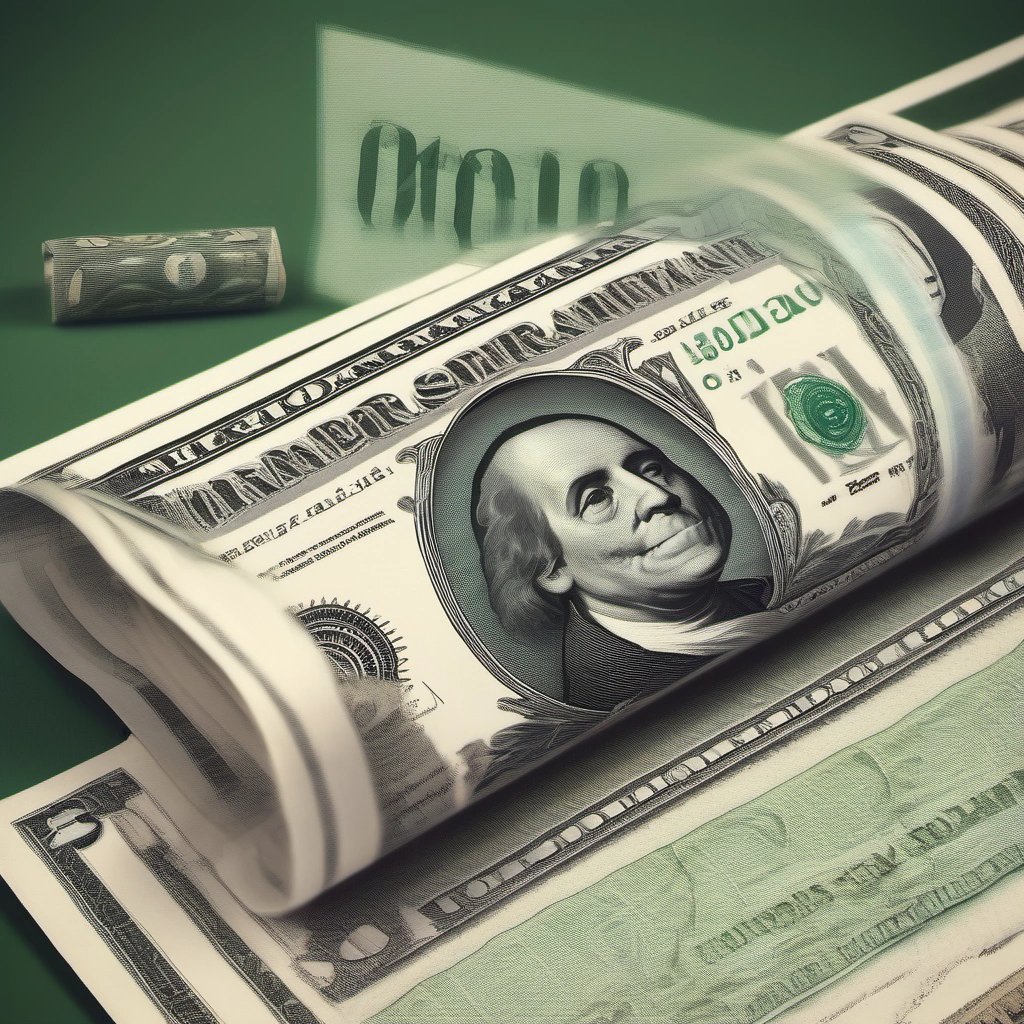 Options contract overshadowing dollar bill