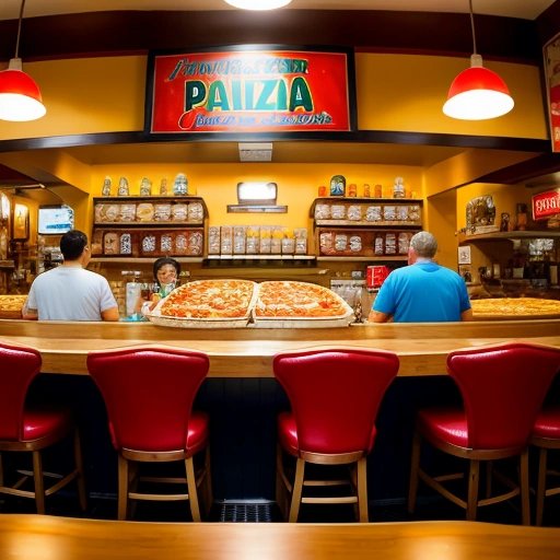 Customers enjoying diverse pizzas at Sal's Pizzeria