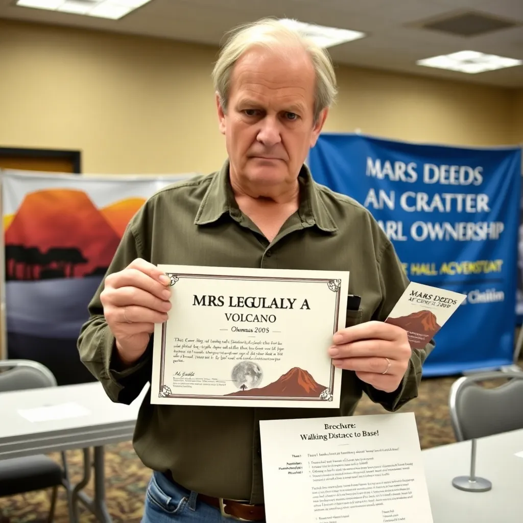 Martian timeshare investor with “This Is Legally A Volcano”