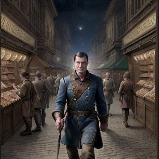 Vimes walking the streets of Ankh-Morpork