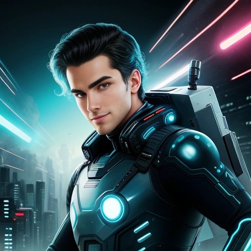 Hackerman with cybernetic eyes