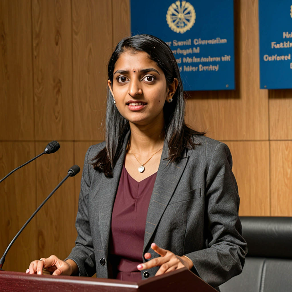 Dr. Sophia Patel speaking at a podium