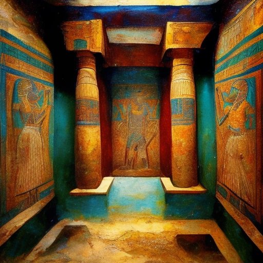 Wet paint in an Egyptian tomb
