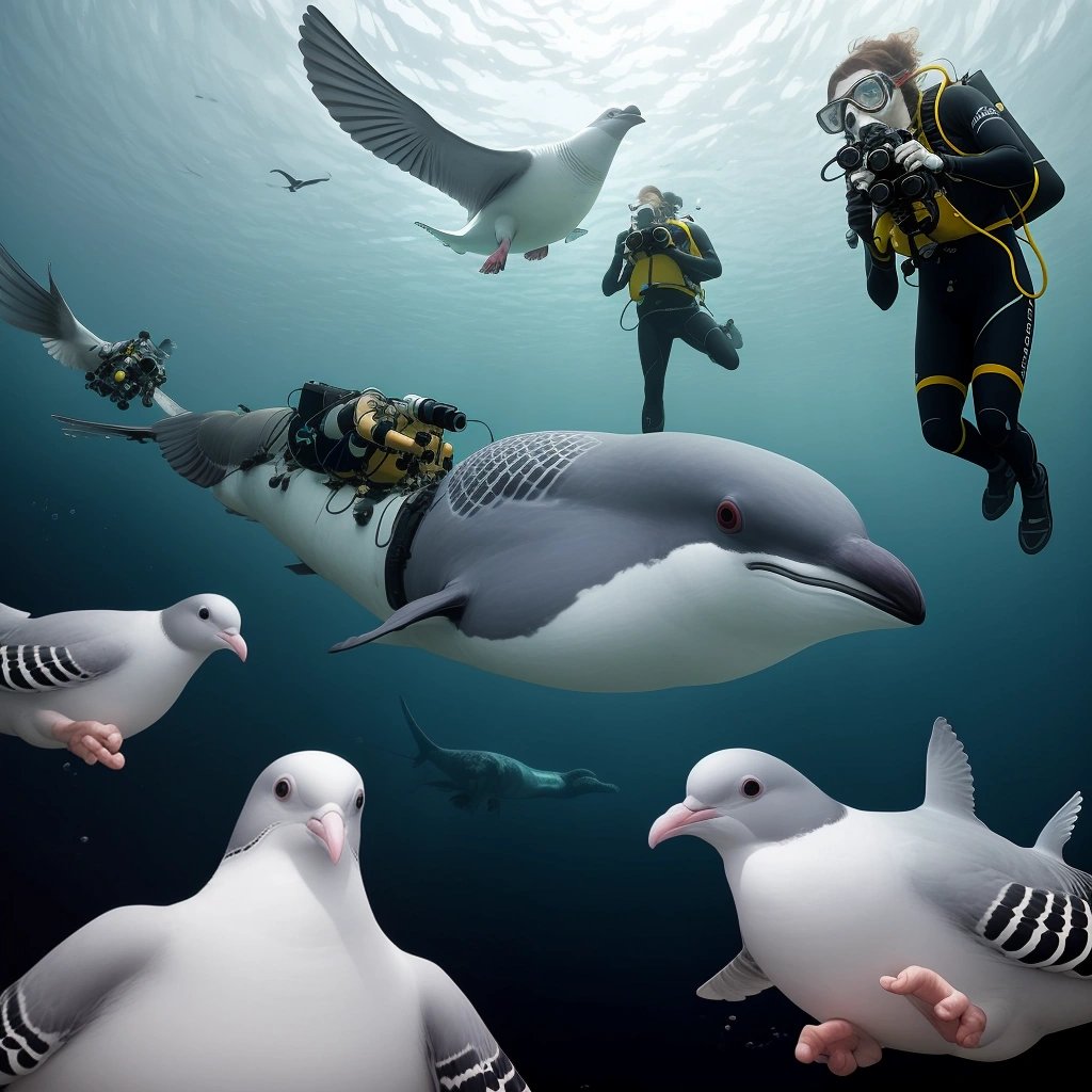 Scientists on underwater expedition