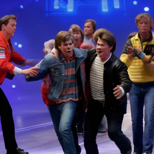 Marty McFly impersonator being removed from stage