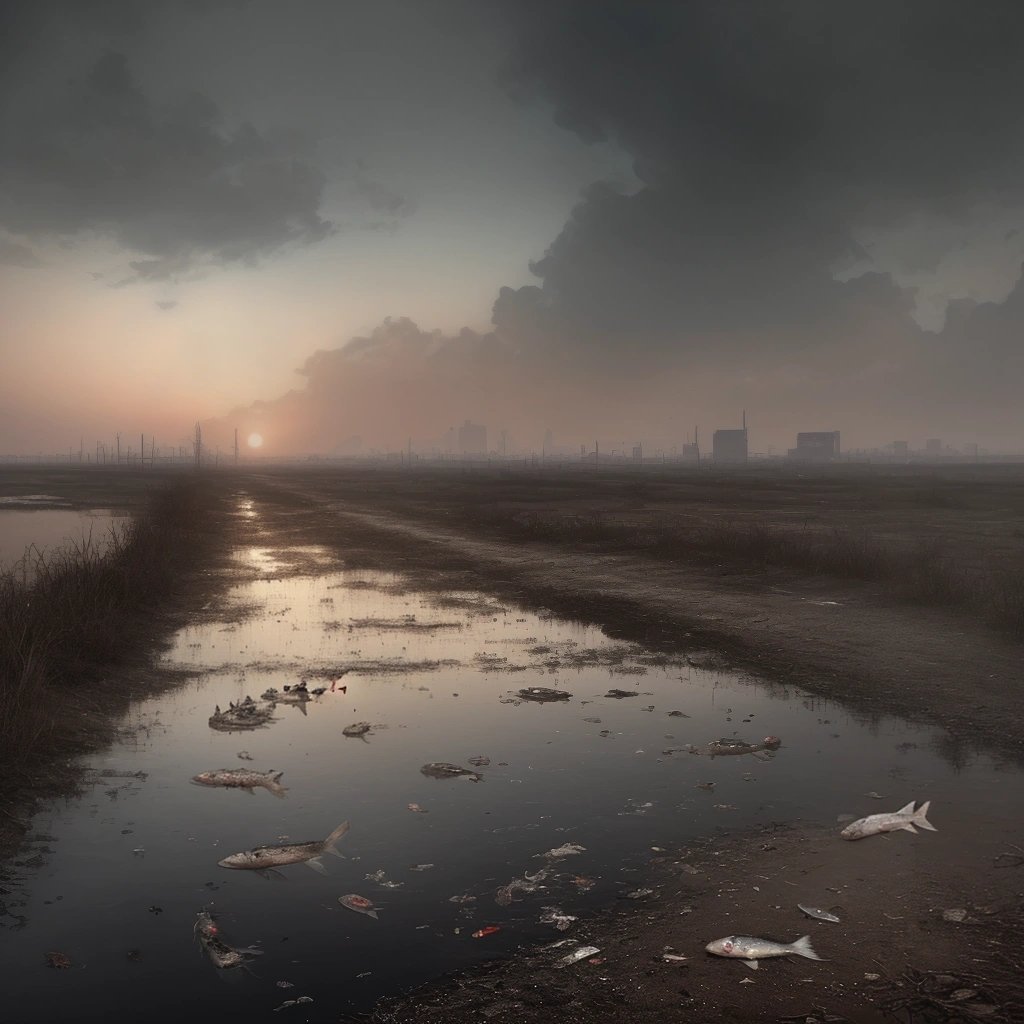 Polluted landscape in the Lorraine Region