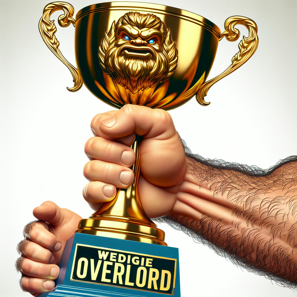 'Big Brutus' receiving the 'Wedgie Overlord' award from the Guinness World Records.