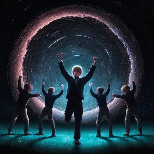 Bo White and the seven midget men dancing under a moonlit sky