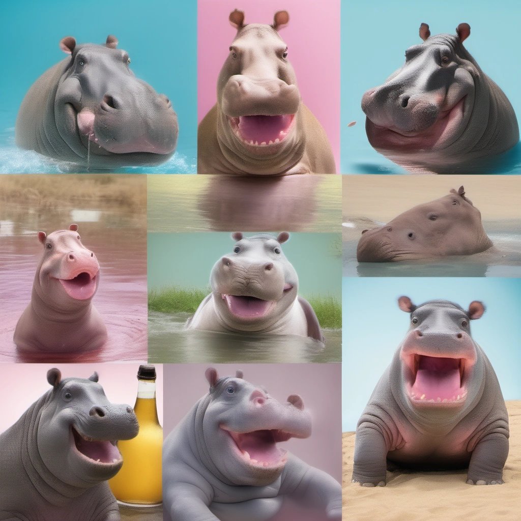 Hippos in comical scenarios