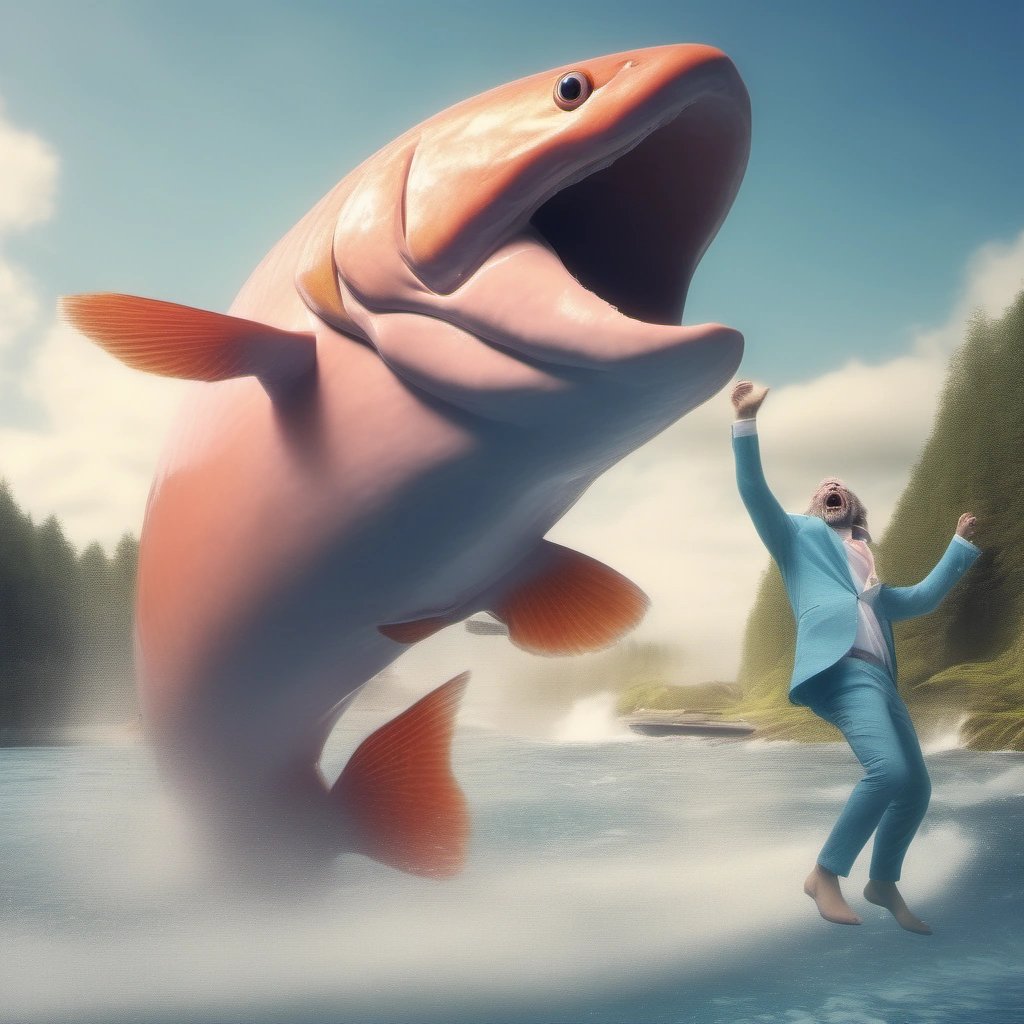 Salmon Mid-Air Pose