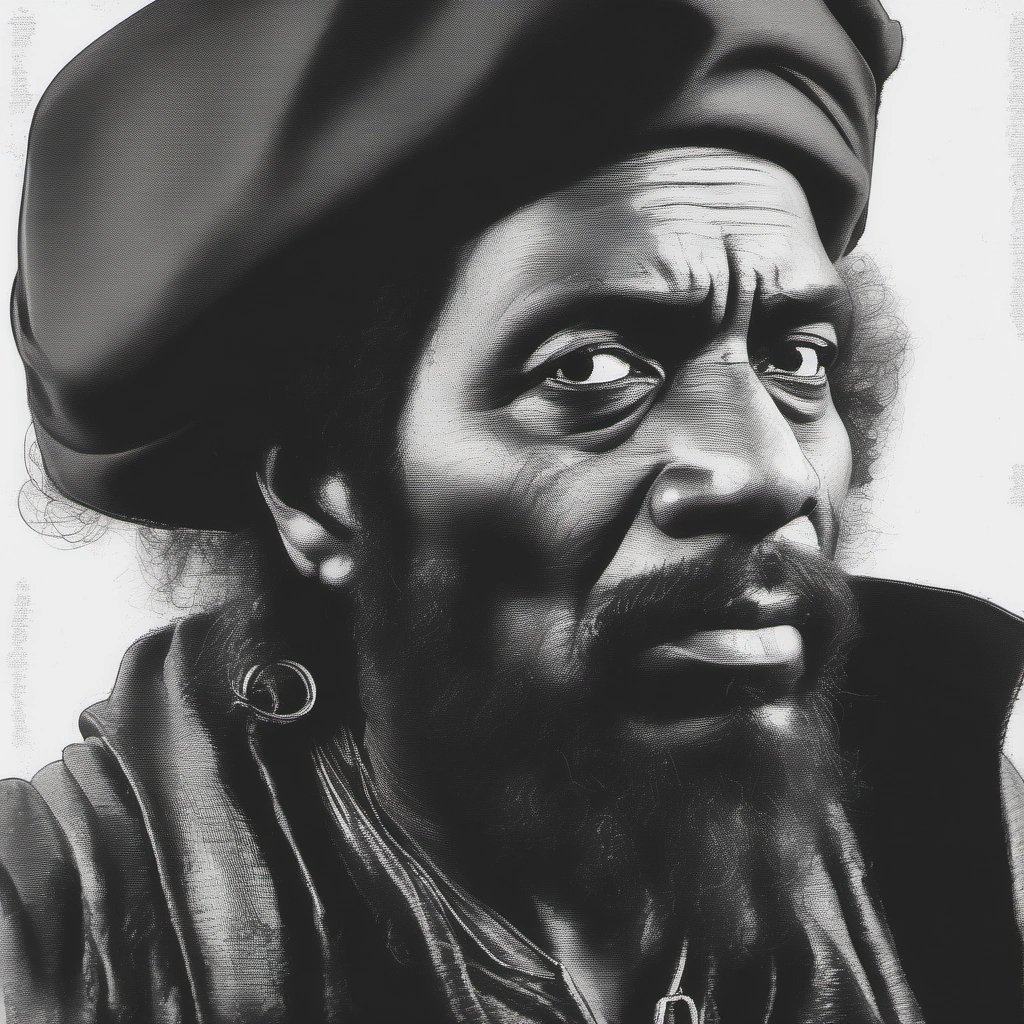 Retrato vívido do Pirata Alma Negra